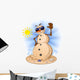 Beach Sand Snowman Cartoon Wall Decal