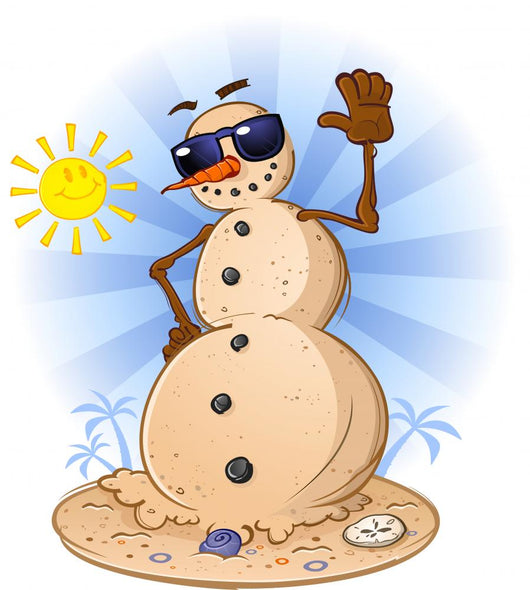 Beach Sand Snowman Cartoon Wall Decal