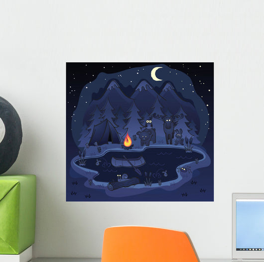 Camping At Night with Animal Friends