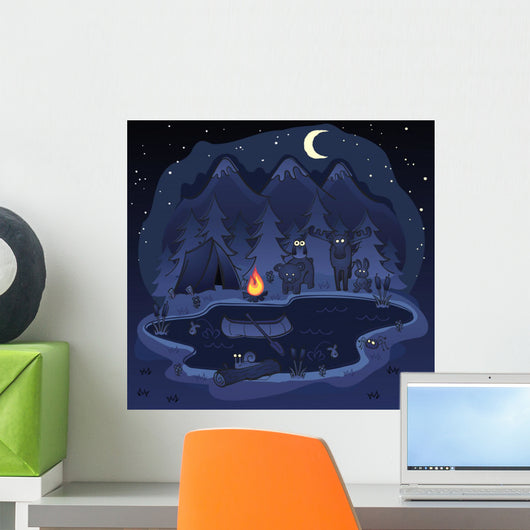 Camping At Night with Animal Friends