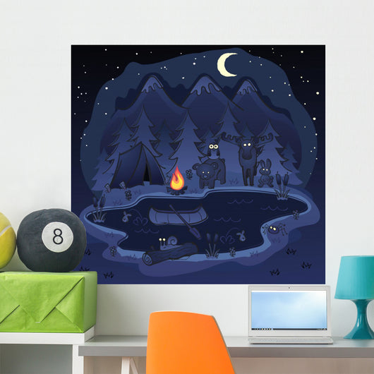 Camping At Night with Animal Friends