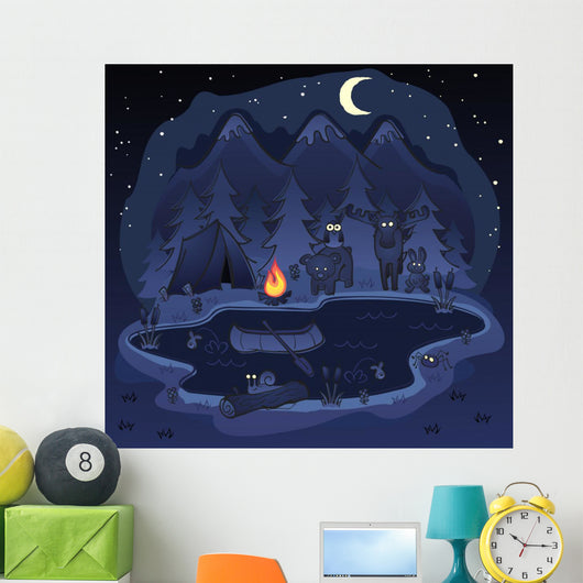 Camping At Night with Animal Friends