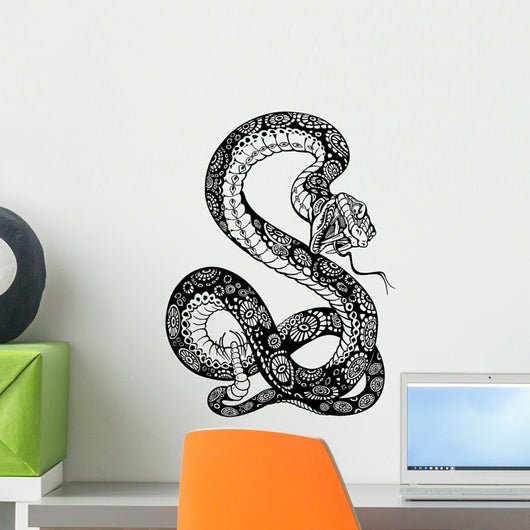 snake black white Wall Decal
