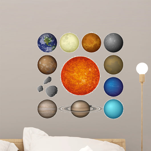 Solar System planets and moon, set