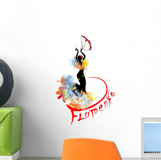 Flamenco dancer with fan Wall Decal