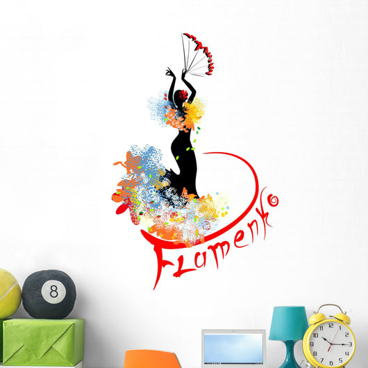 Flamenco dancer with fan Wall Decal