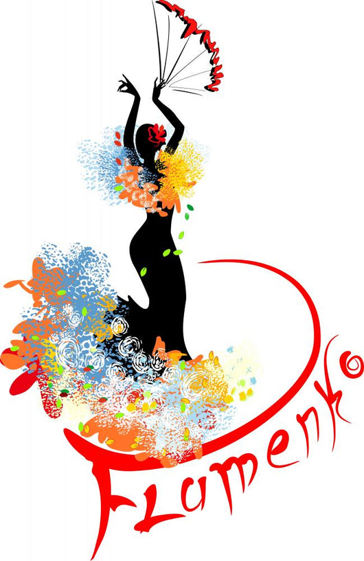 Flamenco dancer with fan Wall Decal