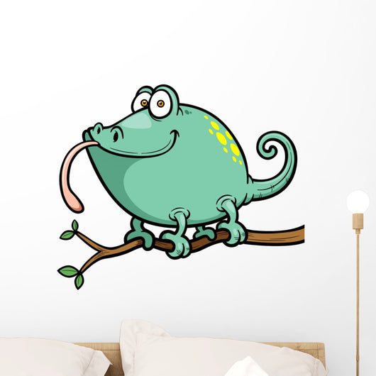 Vector illustration of Cartoon Chameleon Wall Decal