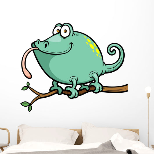 Vector illustration of Cartoon Chameleon Wall Decal