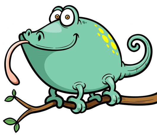 Vector illustration of Cartoon Chameleon Wall Decal