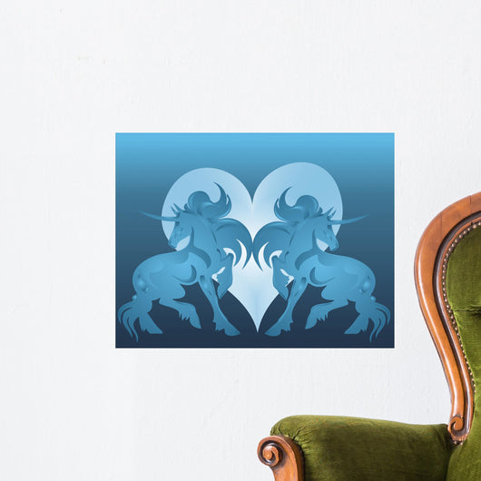 Unicorn and Heart Wall Mural
