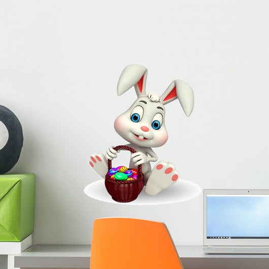 Cute Easter Bunny with eggs basket