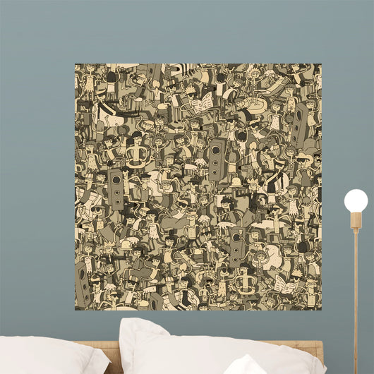 Dance party seamless pattern Wall Mural