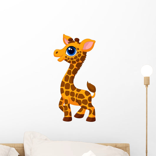Cute baby giraffe cartoon Wall Decal