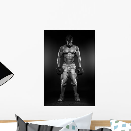 Muscular Bodybuilder Guy Doing Wall Decal
