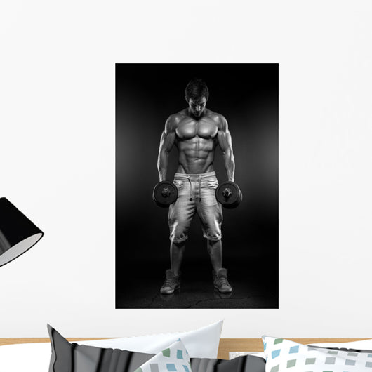 Muscular Bodybuilder Guy Doing Wall Decal