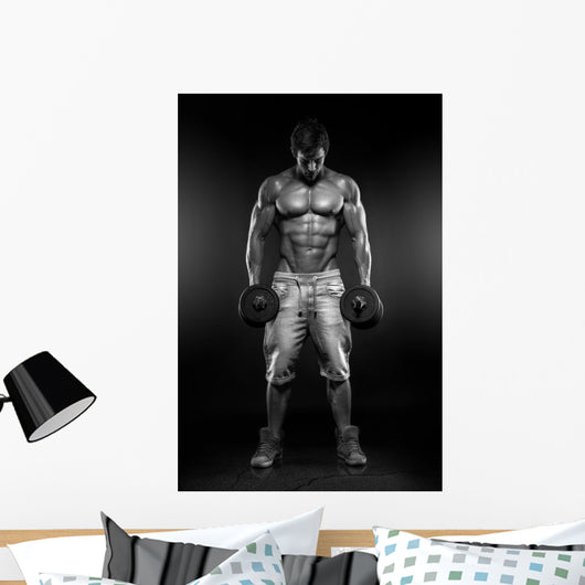 Muscular Bodybuilder Guy Doing Wall Decal