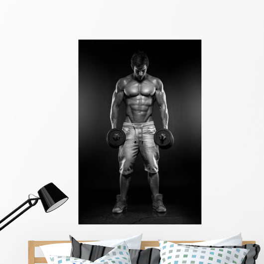 Muscular Bodybuilder Guy Doing Wall Decal