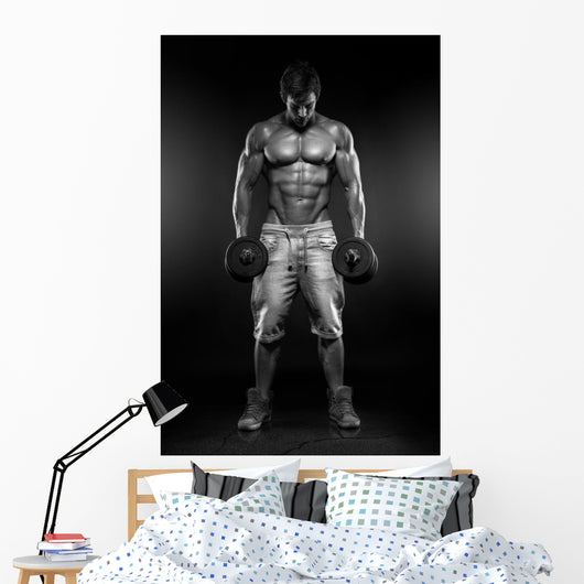 Muscular Bodybuilder Guy Doing Wall Decal