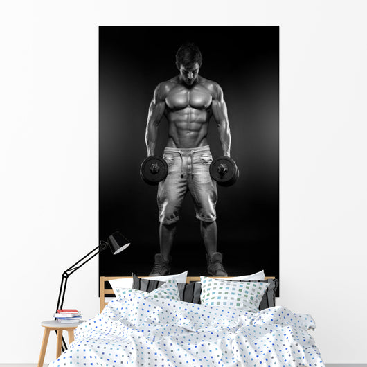 Muscular Bodybuilder Guy Doing Wall Decal