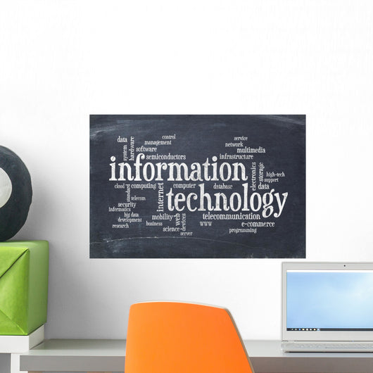 information technology word cloud Wall Mural