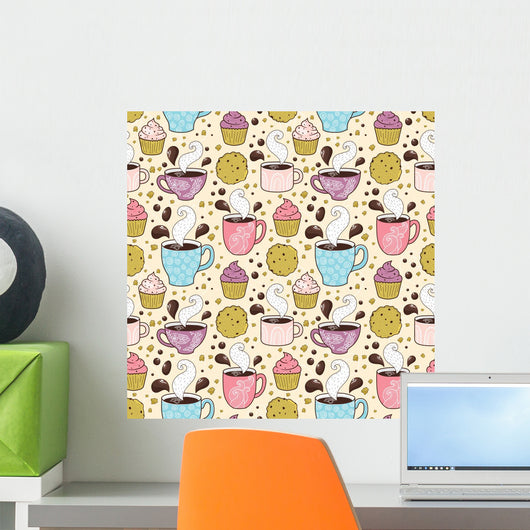 Coffee Seamless Pattern Wall Decal