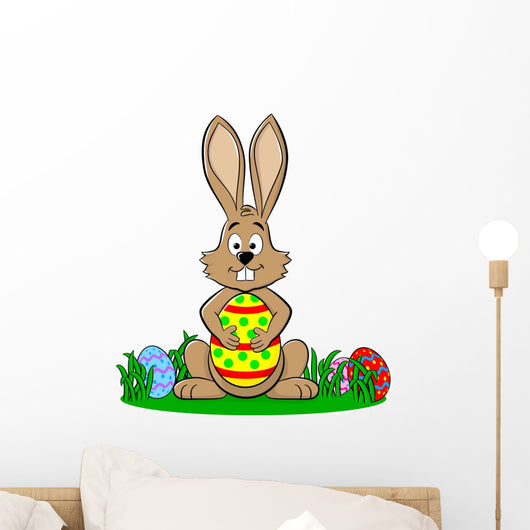 bunny who finds the biggest egg Wall Decal
