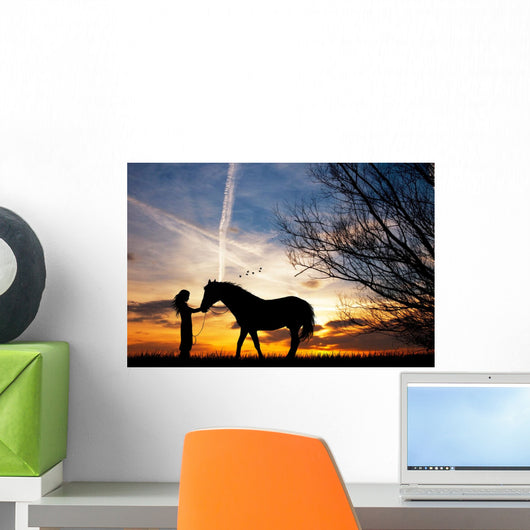 woman and horse Wall Mural