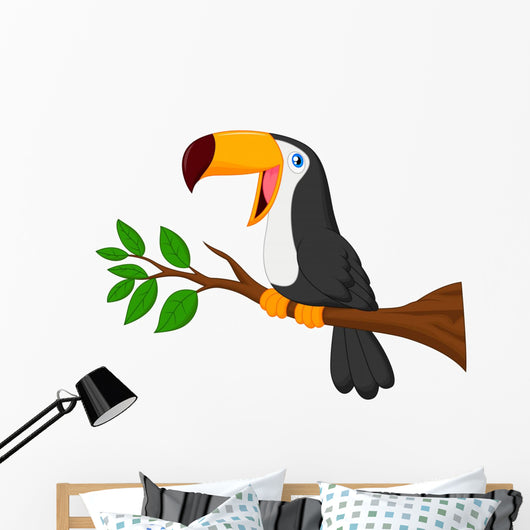 Cute Toucan Bird Cartoon Wall Decal