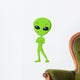 Cute green alien cartoon Wall Decal