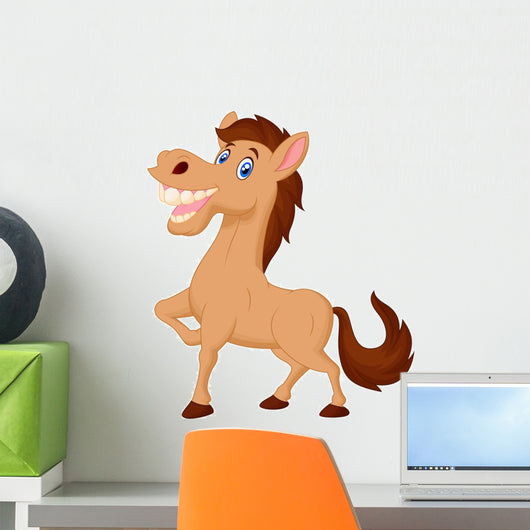 Happy horse cartoon Wall Decal
