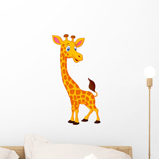 Happy giraffe cartoon Wall Decal