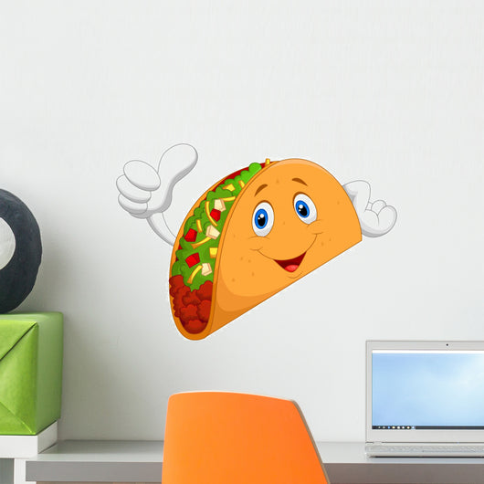 Taco cartoon giving thumb up Wall Decal