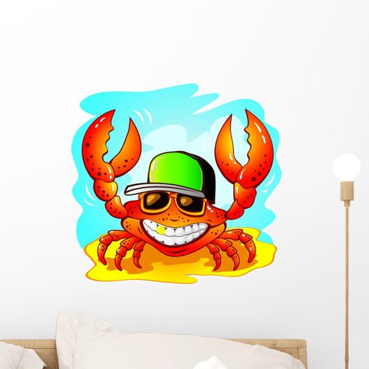 Illustration of the funny crab Wall Decal