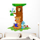 Cute animals reading book Wall Decal
