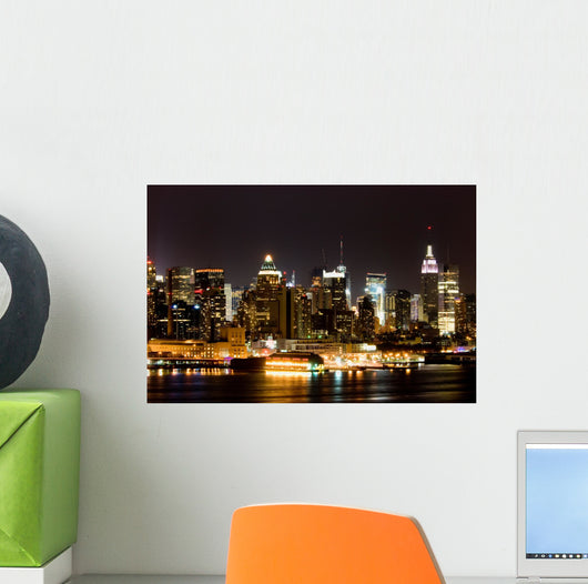 View of Manhattan West side from New Jersey side of Hudson Wall Mural