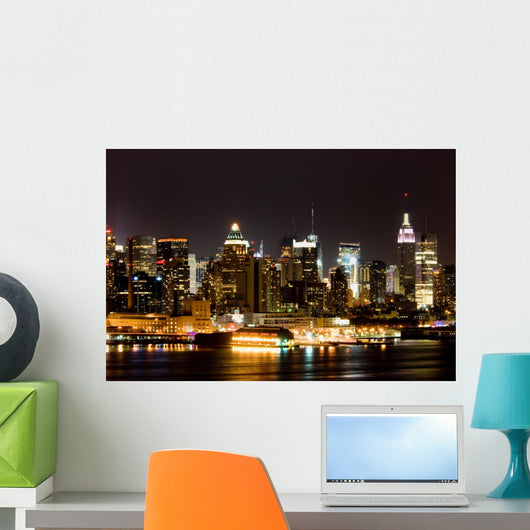 View of Manhattan West side from New Jersey side of Hudson Wall Mural