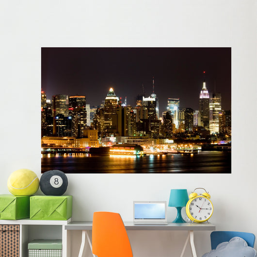 View of Manhattan West side from New Jersey side of Hudson Wall Mural