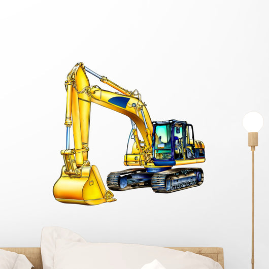 Excavator Illustration Color Isolated Art Work