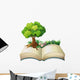 An open book with a tree Wall Decal