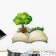 An open book with a tree Wall Decal