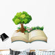An open book with a tree Wall Decal