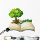 An open book with a tree Wall Decal