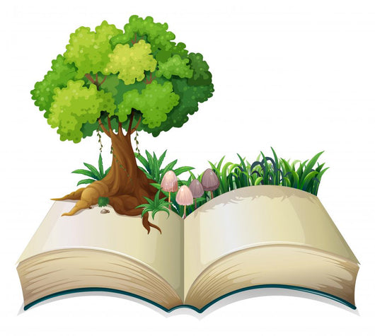 An open book with a tree Wall Decal