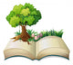 An open book with a tree Wall Decal