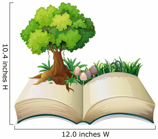 An open book with a tree Wall Decal