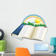 A Storybook with a Rainbow and Plants