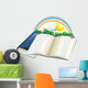 A Storybook with a Rainbow and Plants