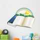 A Storybook with a Rainbow and Plants