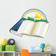 A Storybook with a Rainbow and Plants